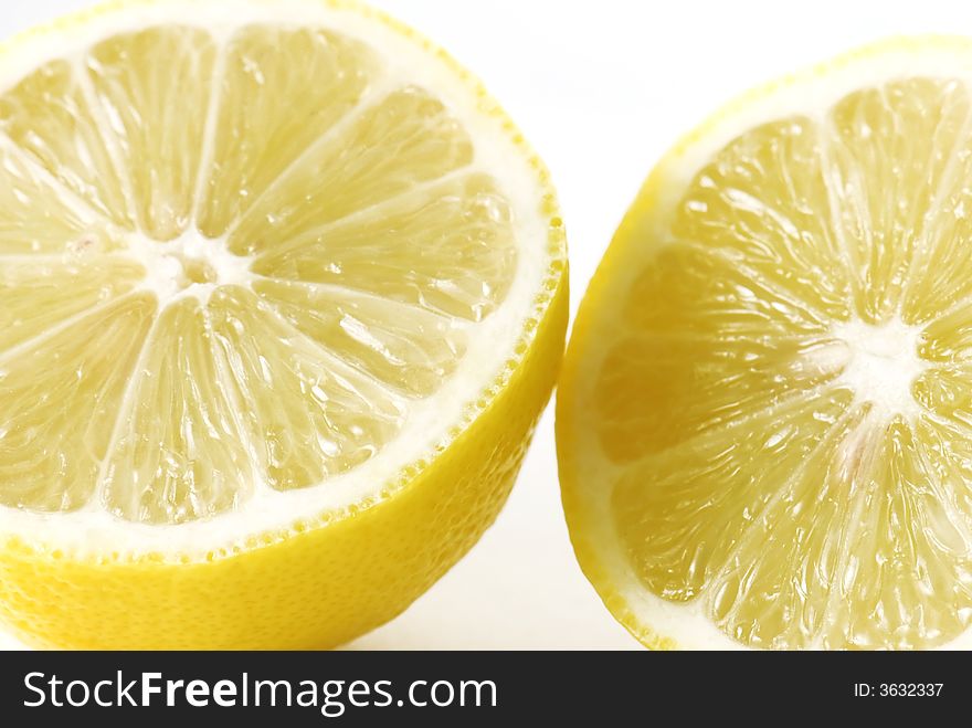 Sliced lemon on white background. Sliced lemon on white background