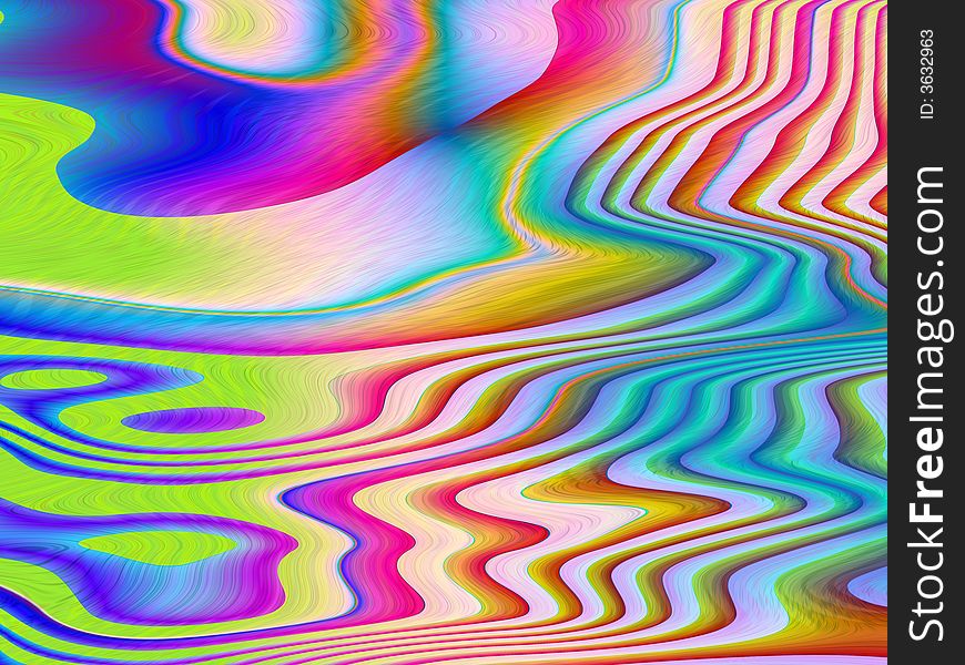 Multicolored abstract background, wavy curves