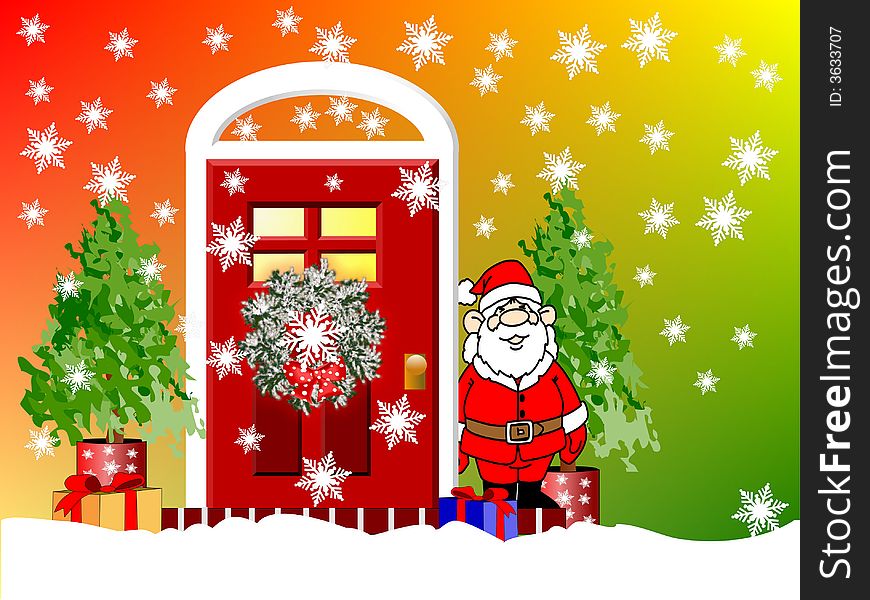 A welcoming doorway for the holiday season. A welcoming doorway for the holiday season