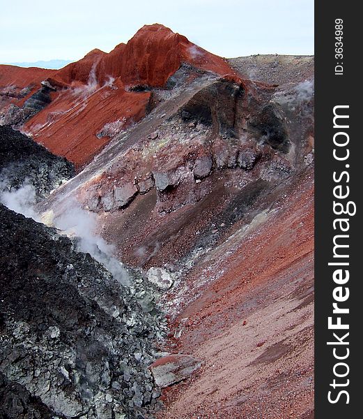 Crater avachenskiy volcano