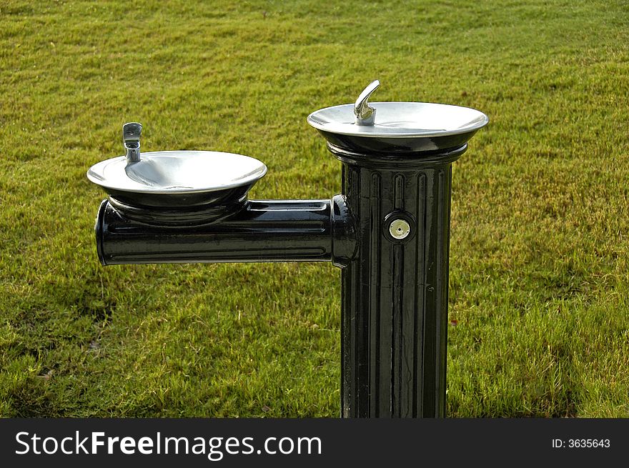 A new water fountain in the park