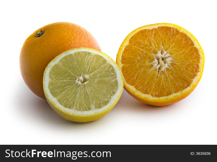 Isolated Oranges & Lemons