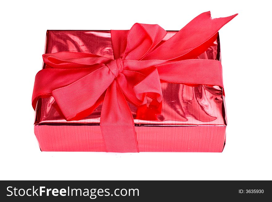 Isolated red surprise box for christmas. Isolated red surprise box for christmas