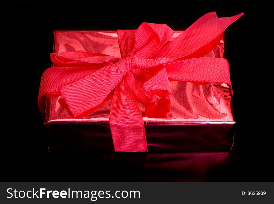 Gift Box On Black