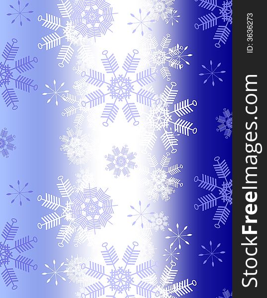 Gradient Blue Xmas Snowflake Background