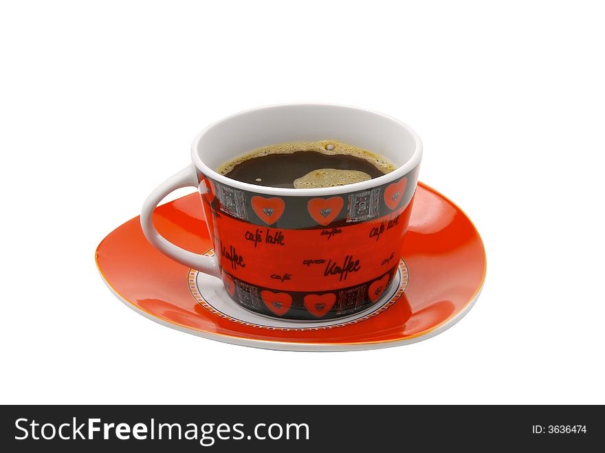 Red cup on a white background isolated