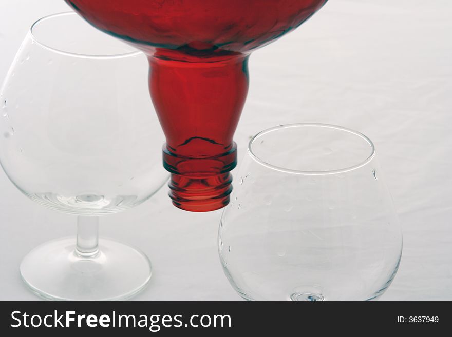 Wineglass in Green and Orange background