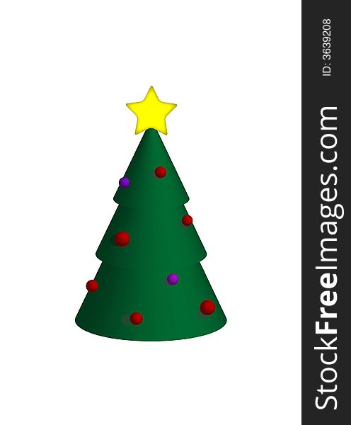 Christmas Tree With Decoration. Vector