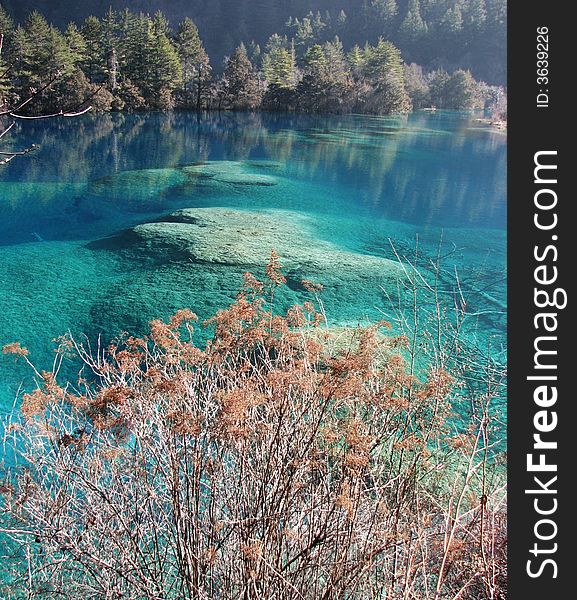 Beautiful lake in Jiuzhai