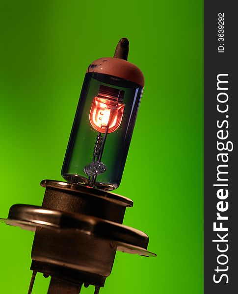Bulb on a green background