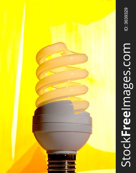 Bulb on a yellow background