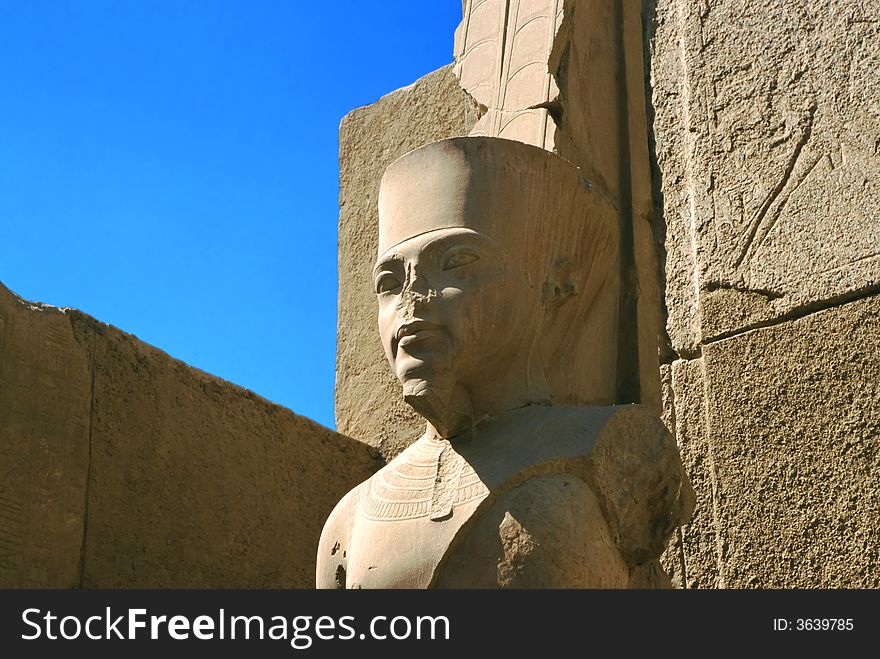 Ramses statue details at Karnak temple. Ramses statue details at Karnak temple