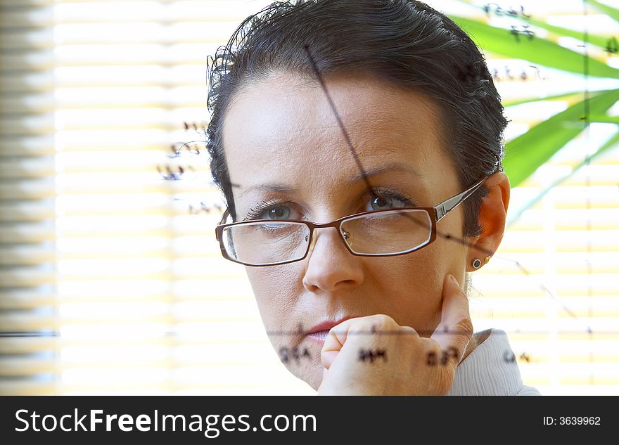 Portrait of woman doing her job in office environment. Portrait of woman doing her job in office environment