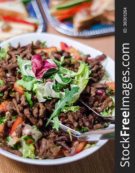 Asian beef salad with vegetables