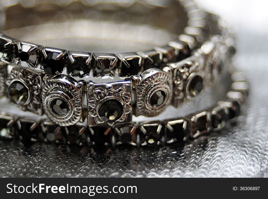 Black and silver bracelet with gothic style. Black and silver bracelet with gothic style