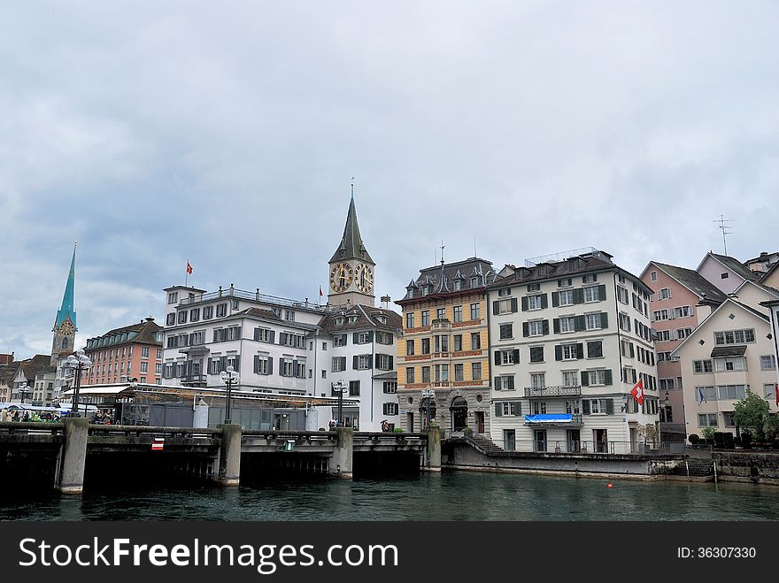 Townscape of Zurich, Switzerland. May 2012