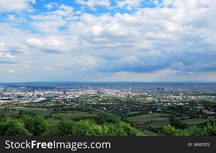 Panorama of the City of Vienna, Austria