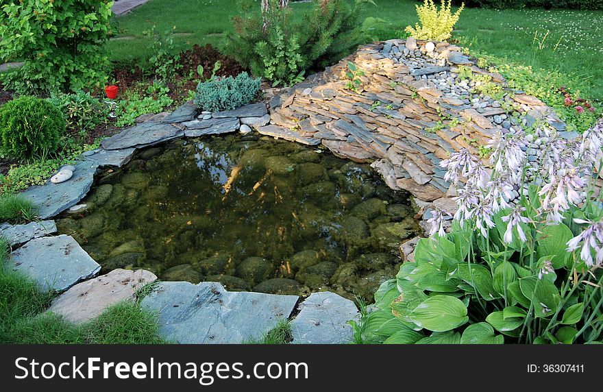 Small pond in the country, Omsk region, Siberia, Russia