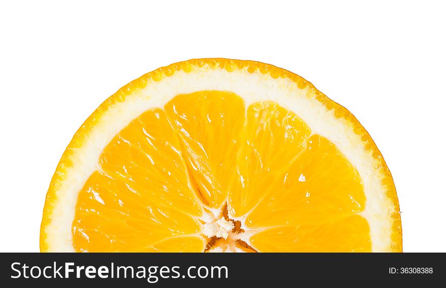 A half of orange isolated on white background with clipping path. A half of orange isolated on white background with clipping path.
