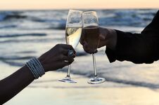 Champagne On The Beach Stock Photo Champagne On The Beach Stock Photo