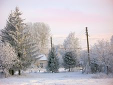 Winter Rural Landscape Under Snow Royalty Free Stock Photography Winter Rural Landscape Under Snow Royalty Free Stock Photography
