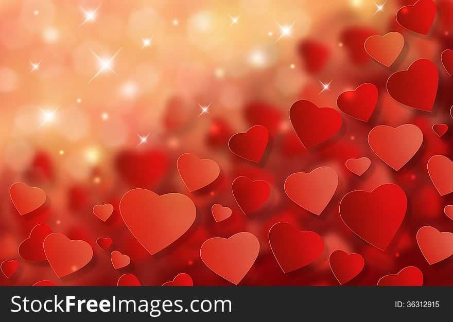 Amazing Valentineâ€™s Day Background with Abstract Hearts