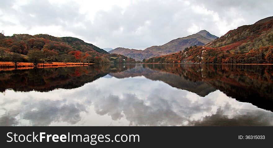 Reflections Of Moody Snowdonia, Llyn Gwynant, Snowdonia, Wales