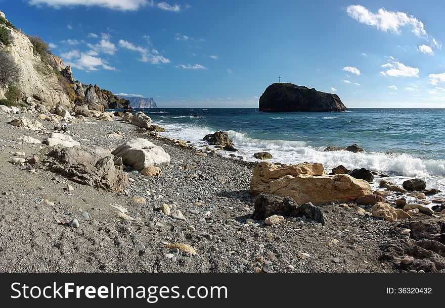 Rocky Coast Of The Black Sea