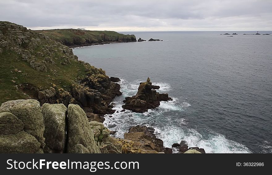 Lands End coast from Sennen Cove Cornwall