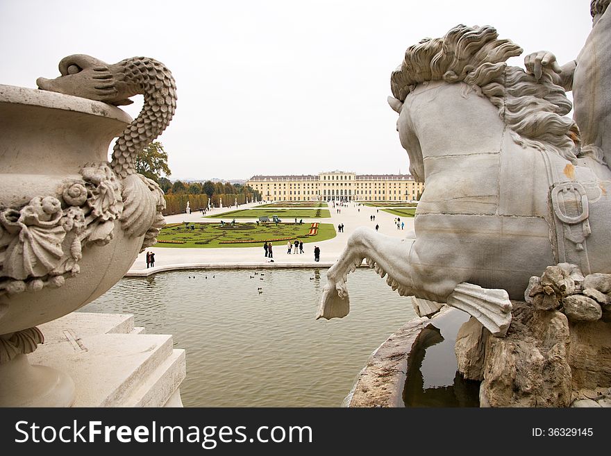 Schonbrunn palace, historic building and landmark of vienna. Schonbrunn palace, historic building and landmark of vienna