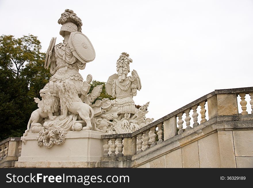 Sculptures in the schonbrunn palace. Sculptures in the schonbrunn palace