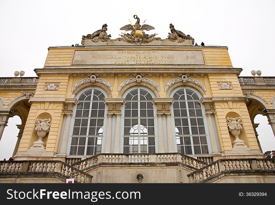 The gloriette/famous landmark in the schonbrunn palace garden,vienna, austria