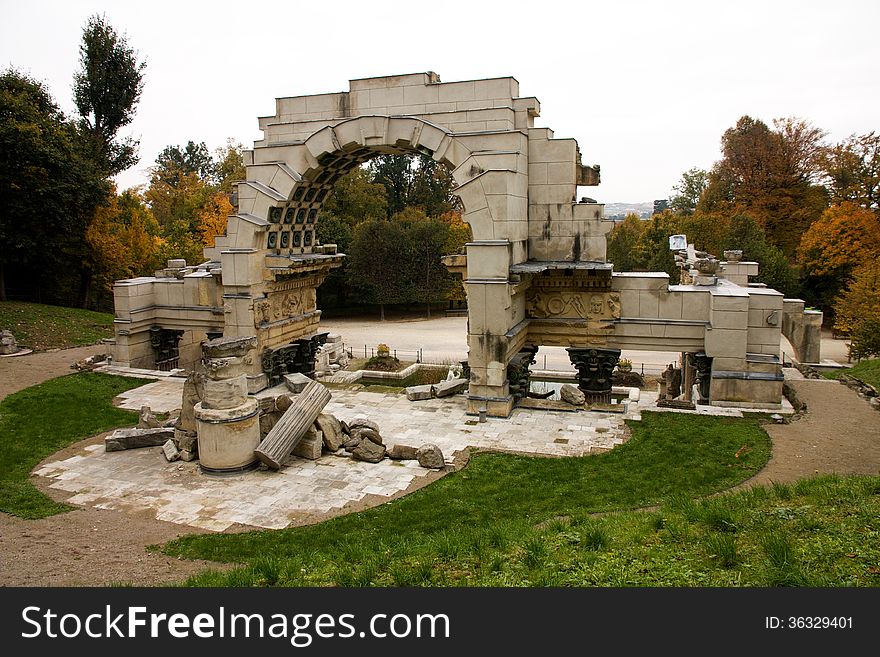The roman ruin is originally known as the ruin of carthage it's located in schonbrunn garden, vienna, austria