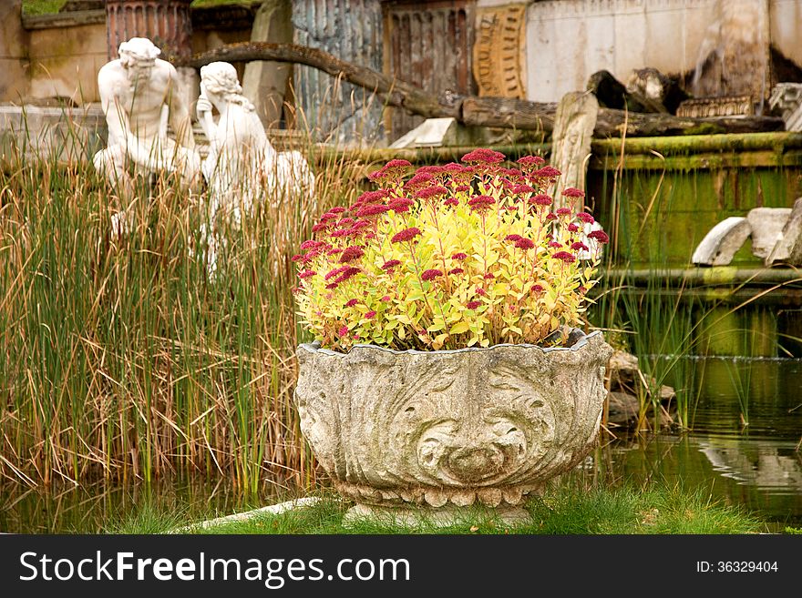 Old fountain in park of schonbrunn palace in vienna, austria. Old fountain in park of schonbrunn palace in vienna, austria