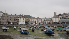Low Tide Brixham Harbour Devon On Overcast Day Royalty Free Stock Photography Low Tide Brixham Harbour Devon On Overcast Day Royalty Free Stock Photography