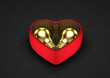 Golden Ideas For Present In Saint Valentine S Day Stock Images Golden Ideas For Present In Saint Valentine S Day Stock Images