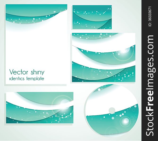 Corporate identity template. Shiny waves. EPS10, transparent elements. Corporate identity template. Shiny waves. EPS10, transparent elements