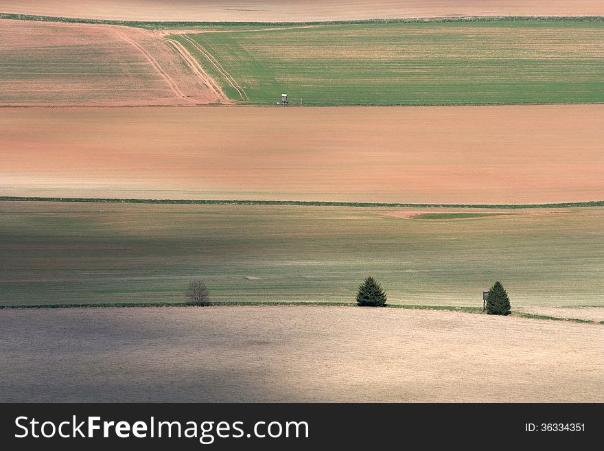 Several colored fields separated by line. Several colored fields separated by line