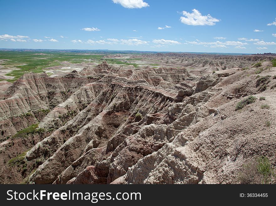 The badlands of South Dakota.