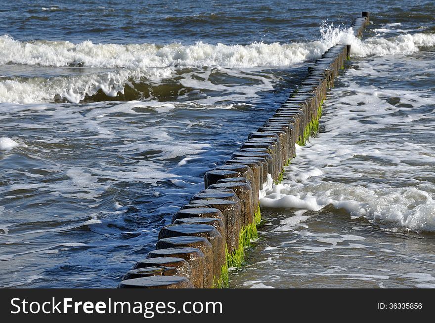 Baltic Sea coast on the island of Usedom - Breakwater