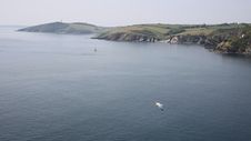 Cornwall River Fowey Entrance And Coast From Polruan Stock Photo Cornwall River Fowey Entrance And Coast From Polruan Stock Photo