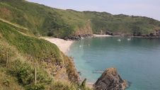 Secluded Beach Lantic Bay Cornwall England Stock Images Secluded Beach Lantic Bay Cornwall England Stock Images