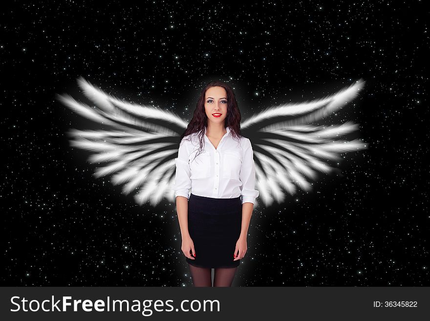 Girl With Angel Wings Stars