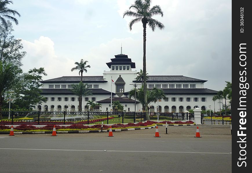Gedung sate is the icon landmark buildings in bandung west java, indonesia
