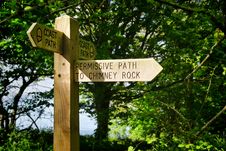 Signpost Along The Coastal Path Royalty Free Stock Images
