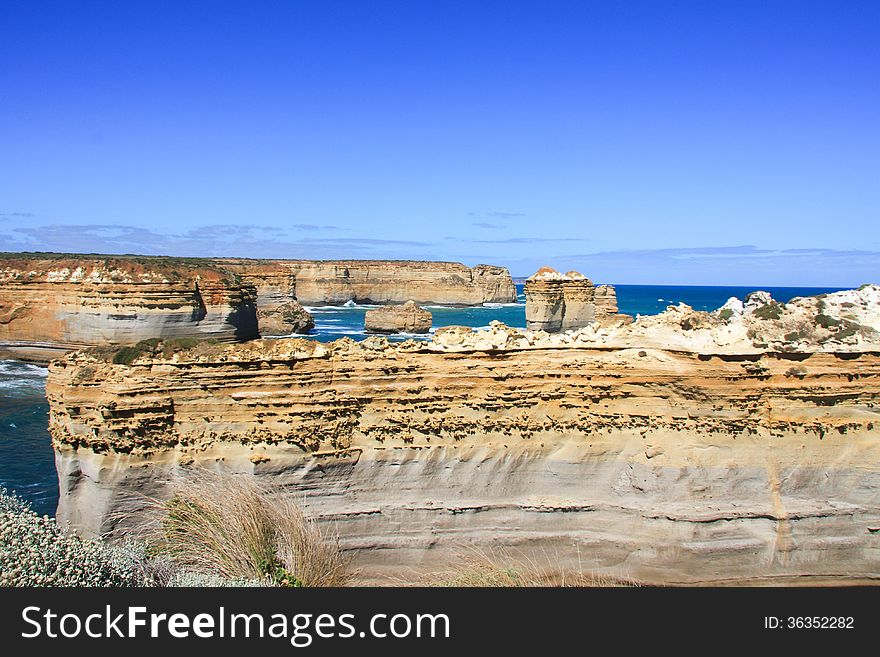 Rugged Coastal Scenery from the Great Ocean Road in Southern Australia