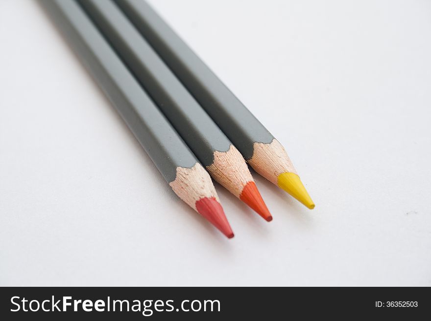 Coloring pencils isolated on a white background