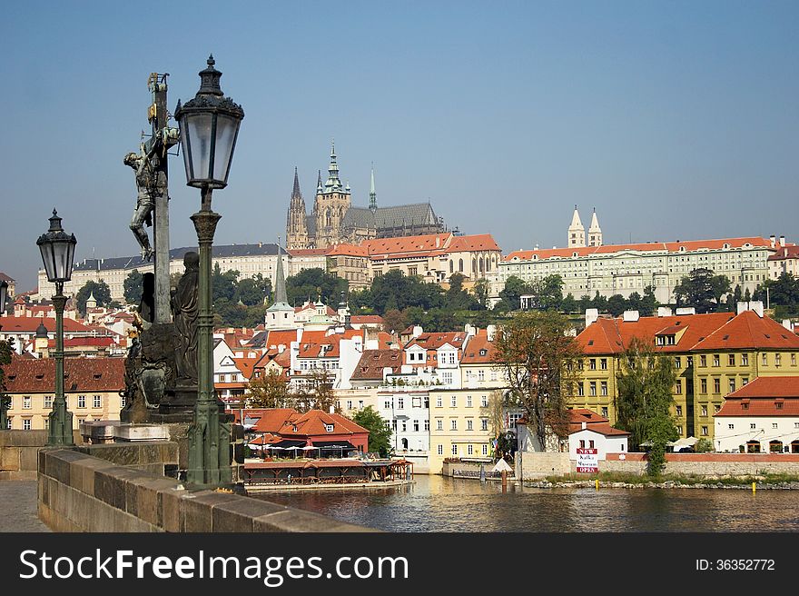 Prague City In The Czech Republic From The Charles Bridge