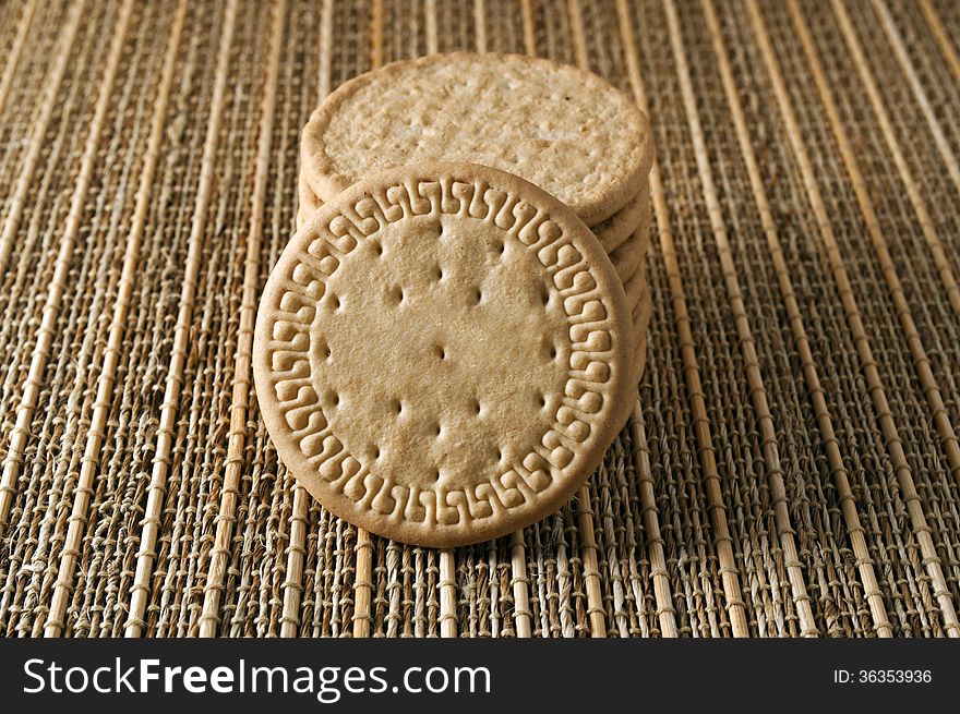 Delicious crackers on the table, a few crackers. Delicious crackers on the table, a few crackers