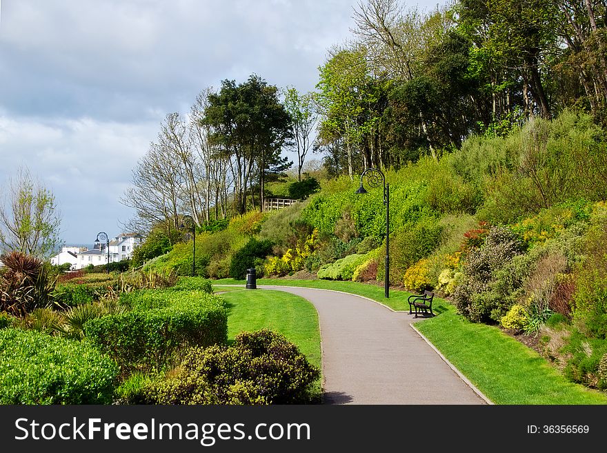 Langmoor-Lister Gardens above the seafront at Lyme Regis.